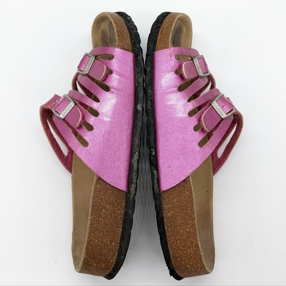 Betula by Birkenstock pink strappy leather slip on 36 5/5.5 - Picture 4 of 12